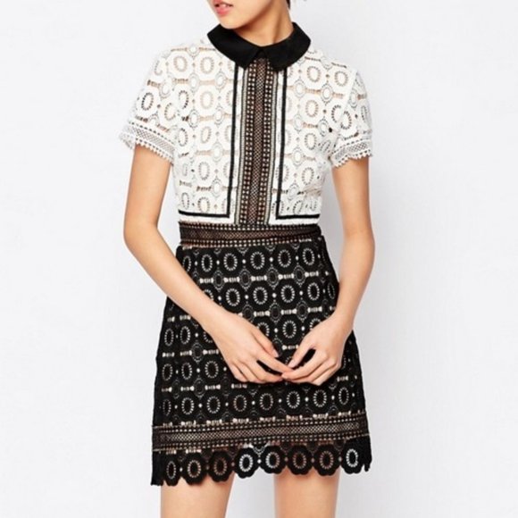 Self-Portrait Dresses & Skirts - Self-Portrait Felicia Lace Schoolgirl Mini Dress